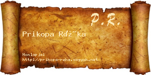 Prikopa Réka névjegykártya
